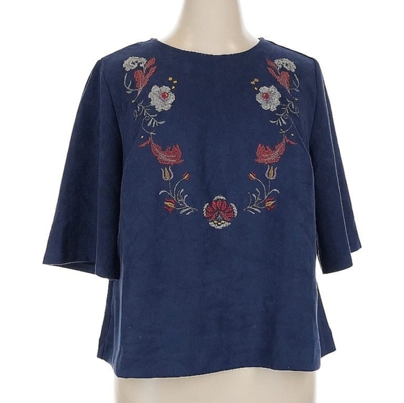 Eloquii Faux Suede Embroidered Top | Size 14 - EUC - Picture 2 of 4